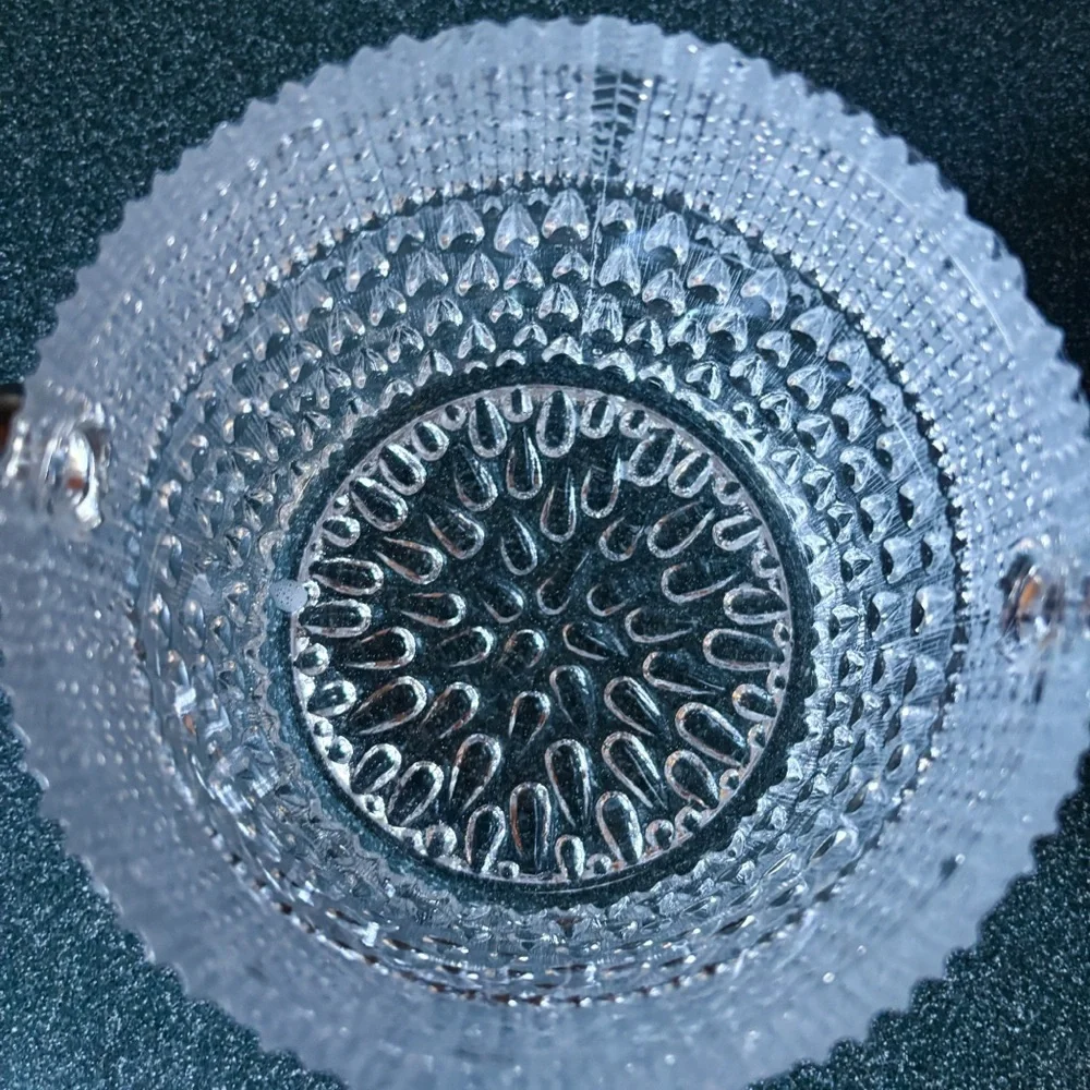 Pressed Glass Ice Bucket – MCM Teardrop Pattern –